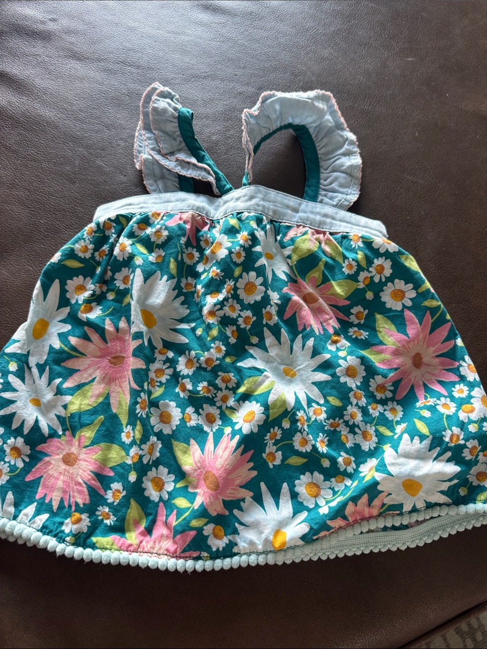 Matilda Jane Teal Floral Top with Pink & White Daisies